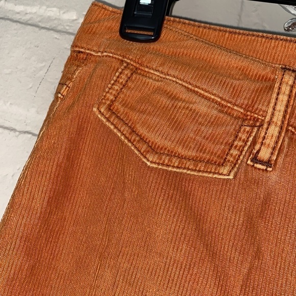 Free People pants orange rust corduroy raw distressed hem pockets boho 26 - Picture 4 of 10